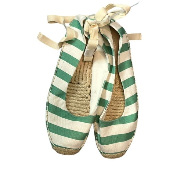 NEW Draper James Women's Georgia Ankle Tie Espadrille in Green Stripe - Size 8.5 - Picture 5 of 11